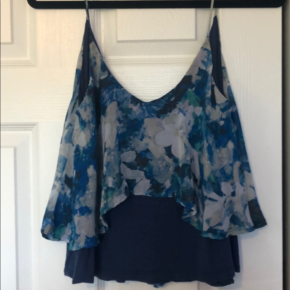 Blue water color tank top